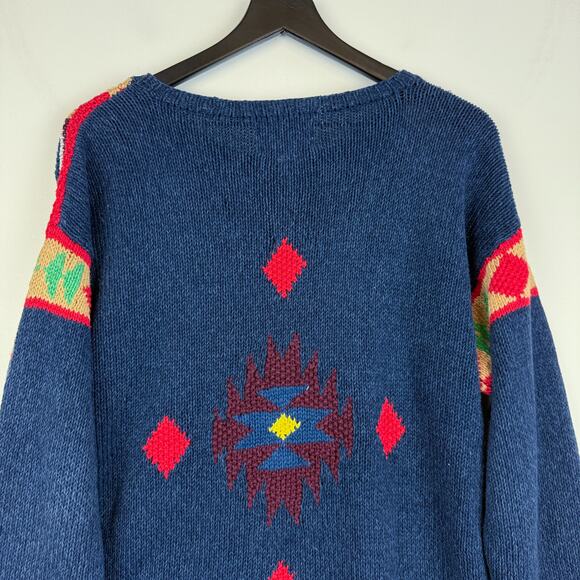National Wildlife Knitted by Hand Beaded Western Knit Sweater HOLE - Size S - Picture 9 of 11